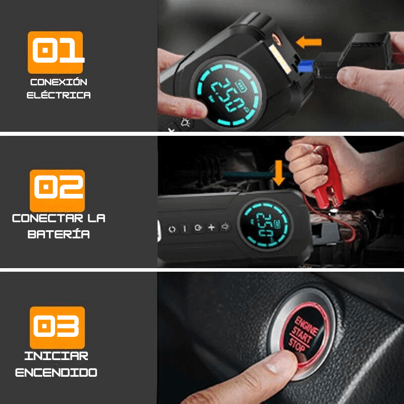 ARRANCADOR Y INFLADOR de coche Móvil 4 en 1